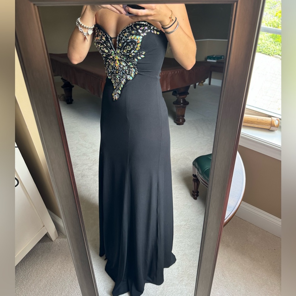 Masquerade Sparkly Black Prom Dress